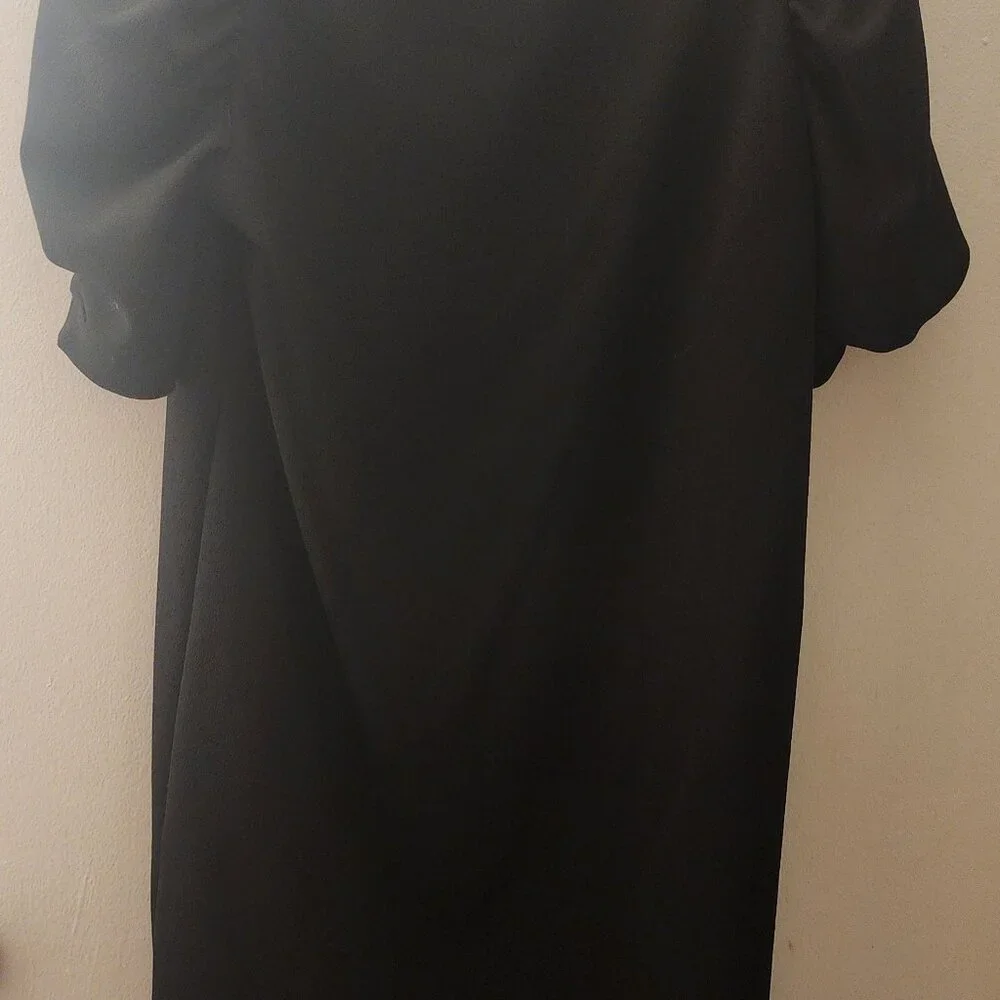 zara puffer shoulder dress black - Picture 2 of 5
